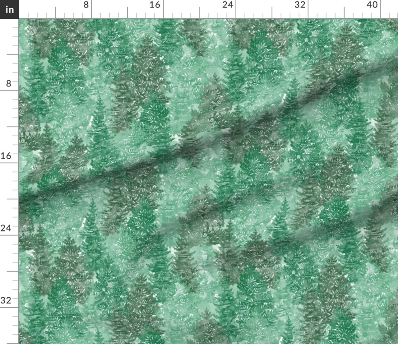 Various Fabrics by the Yard or Fat Quarter Watercolor Forest Woodland Rustic Evergreen Trees Pine Custom Printed Fabric by Spoonflower